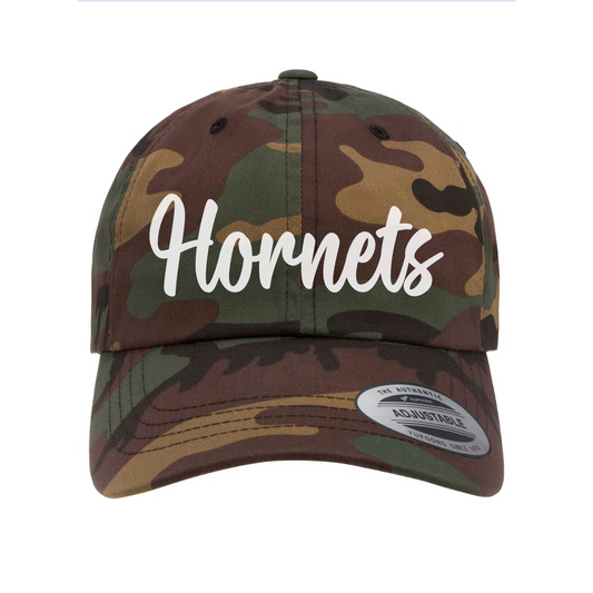 Camo Cursive Hornets Hat